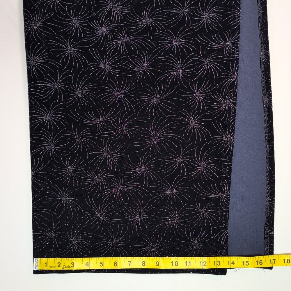 Jessica McClintock Vintage Velvet Glitter Starburst Maxi Dress Slit 3/4 - Picture 7 of 12